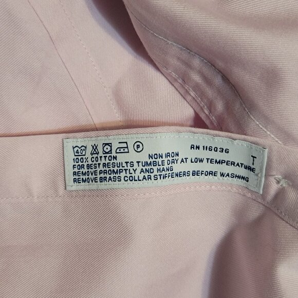 Charles Tyrwhitt Men's Pink Button up Long Sleeve Cuff Sleeve - Picture 8 of 8